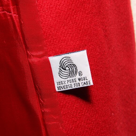 Vintage Michele Red Wool Double Breasted Boxy Blazer Size 8 - Picture 6 of 6